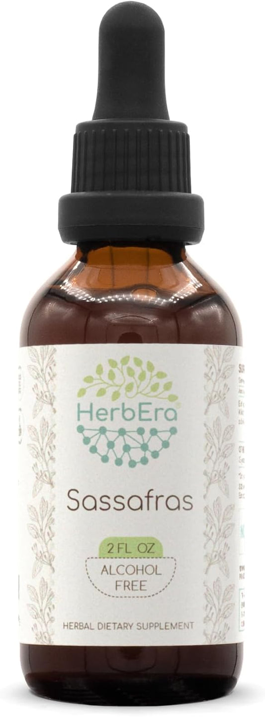 Sassafras B60 Alcohol-Free Herbal Extract Tincture, Concentrated Liquid Drops Natural Sassafras (Sassafras albidum) Dried Root Bark (2 fl oz)