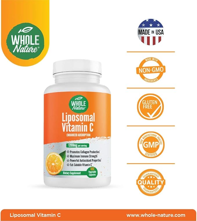 Whole Food Multivitamin for Men and Women Plus Liposomal Vitamin C High Absorption Vegan Capsules