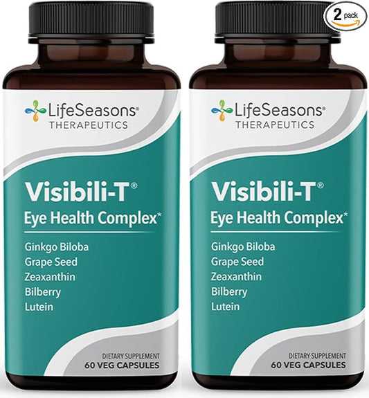 LifeSeasons Visibili-T - Vitamin Supplement for Eye Health & Vision Support - Carrot Root, Chromium, Bilberry, Ginkgo Biloba, Grape Seed Extract, Lycopene, Vitamin A, Lutein & Zeaxanthin - (Pack of 2)