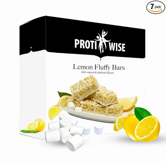 Protiwise High Protein Nutrition Bar | Lemon Fluffy Bar | 15g Protein Bar | Meal Replacement Bar | Gluten Free, Low Fat, Low Sugar, Keto-Friendly | Crush Cravings, Lose Weight | 7/box