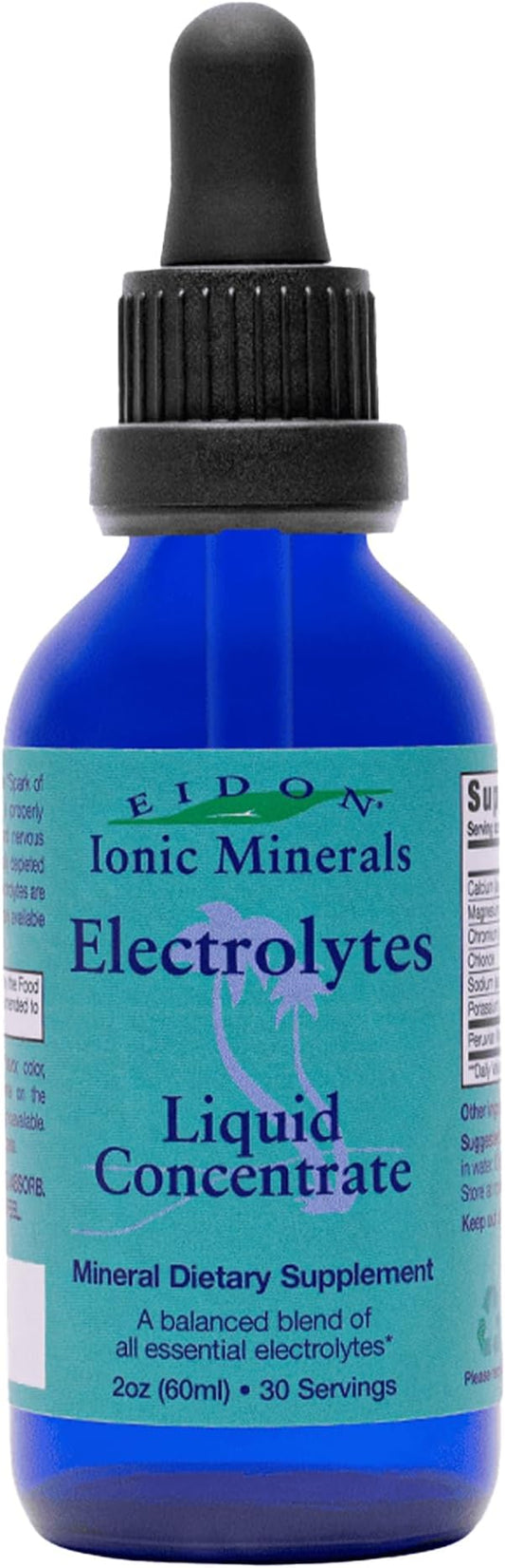 Eidon Ionic Minerals Electrolytes, Liquid Electrolyte Drops, Ionic Mineral Supplement to Add to Water, Replenish & Balance The Electrolyte Equilibrium, Hydration Support, Unsweetened Sugar Free - 2 oz