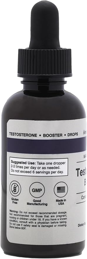 Testosterone Booster - Supplement Men and Women with Tribulus Terrestris and Tongkat Ali for Enhancing, Muscle Recovery & Energy - 2oz Liquid Bottle