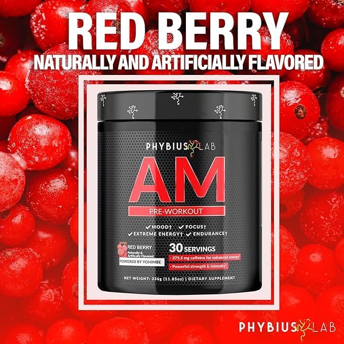 AM Pre-Workout (Sour Watermelon) Focus, Strength, Powder, 30 Servings