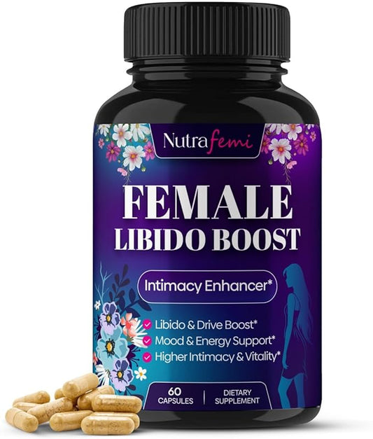 Fast Acting Highly Effective Libido Booster for Women-Female Libido Booster for Hormonal Balance, Mood & Drive - with Maca Root, Ginseng, Tribulus, Gingko & Ashwagandha - 60 Capsules