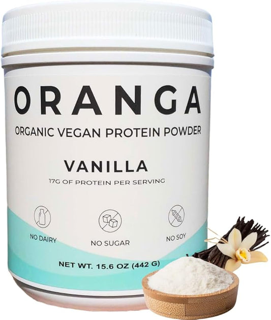 Organic Vegan - Tri-Blend Plant Based Protein Powder - Vanilla Protein Powder - No Additives, Dairy-Free, Soy-Free, Keto-Friendly, Gluten-Free, Non-GMO - 17 Servings (442g)