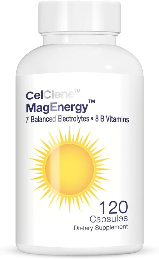 MagEnergy 7 Electrolytes, 8 Super B Vitamins, High Magnesium, High Methyl B12, Methyl Folate, D3/K2, Biotin, Zinc for Hydration, Energy, L-Theanine, Choline, Green Tea, Ginger Extracts
