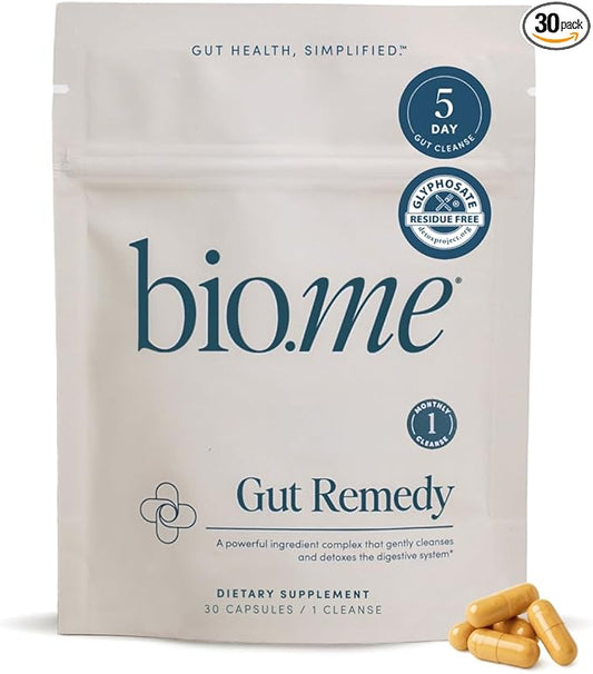 Biome Gut Cleanse Capsules (5 Day Cleanse, 1 Round, 30 Capsules) Gut Remedy with Magnesium Citrate, Berberine, Immunolin, L-Glutamine - Reset Digestive System, Rebalance Microbiome (1 Month Supply)