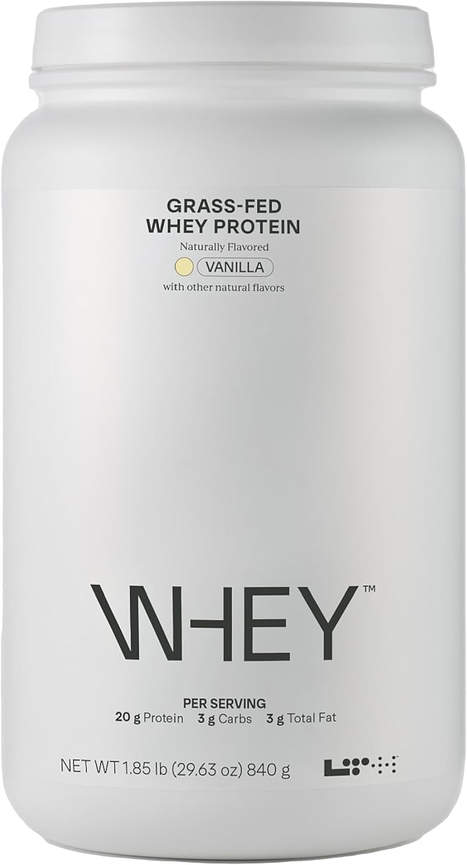LTH Whey Protein - Grass-Fed Whey Protein Powder - with Amino Acids - Aids Lean Muscle & Recovery - Supports Immune & Liver Health - Vanilla, 20 Grams of Protein per Serving