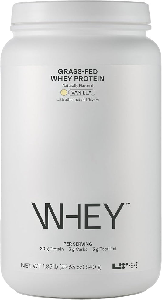 LTH Whey Protein - Grass-Fed Whey Protein Powder - with Amino Acids - Aids Lean Muscle & Recovery - Supports Immune & Liver Health - Vanilla, 20 Grams of Protein per Serving