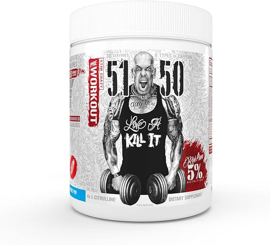 5% Nutrition Rich Piana 5150 High Stim Pre-Workout Powder | Extreme Energy, Focus, Pumps & Endurance | 400 mg Caffeine, Citrulline, Beta Alanine, N-Acetyl L-Tyrosine | 30 Srvgs (Rocket Pop)