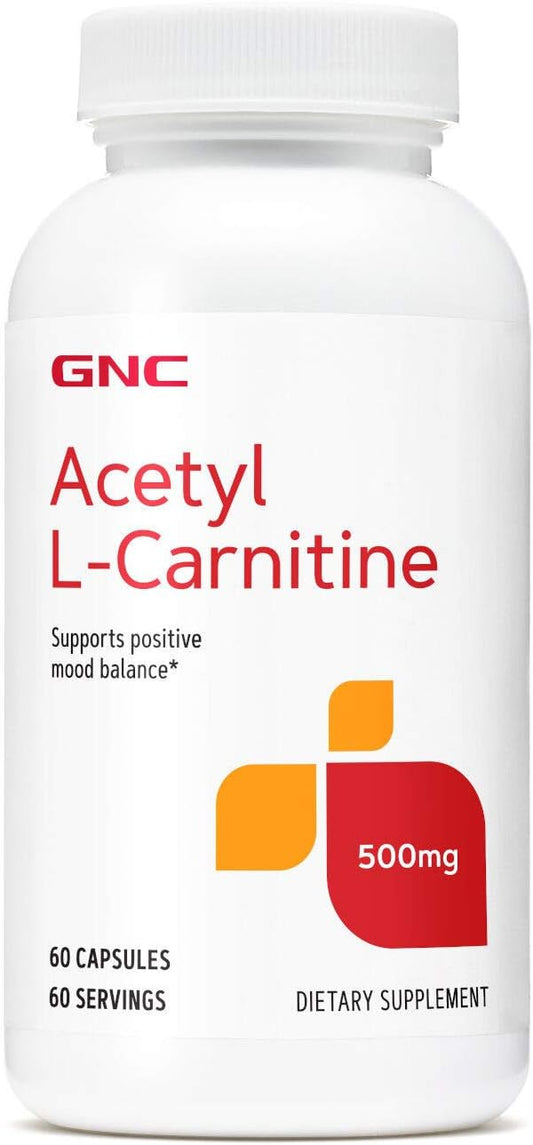 GNC Acetyl-L-Carnitine 500mg | Supports Positive Mood Balance | 60 Count