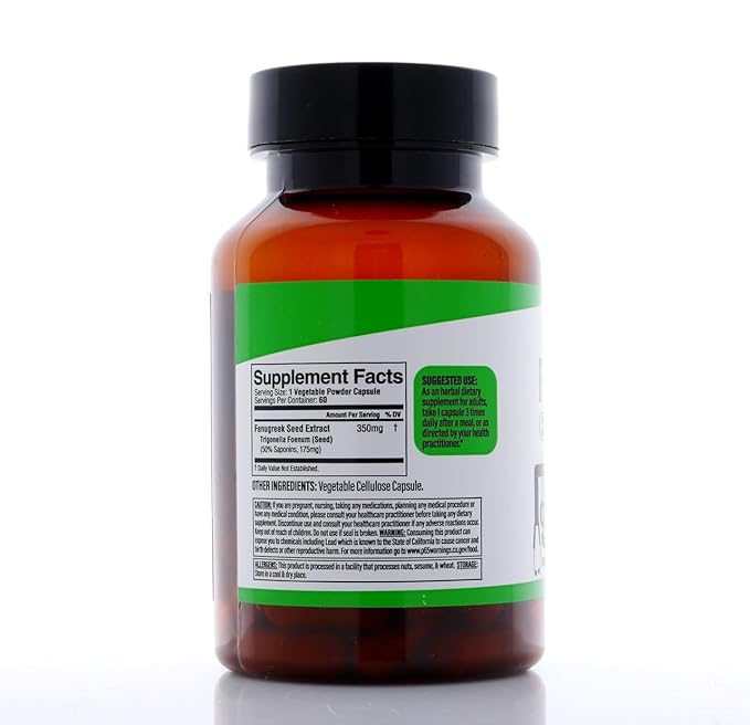 Dr. Herbalist Fenugreek Capsules (350mg, 60 Count) | Trigonella Foenum-Graecum Extract | Supports Vitality & Wellness | Equivalent to 3500mg Fenugreek Powder | Vegan, Non-GMO, Pure
