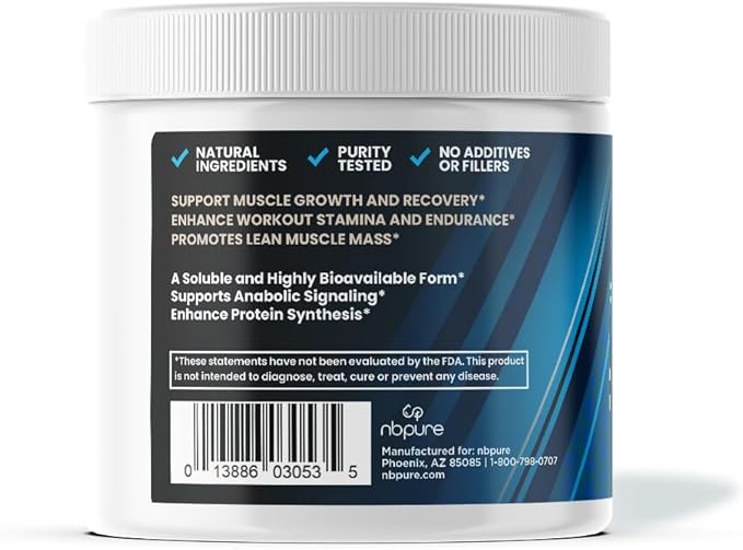 nbpure Performance Leucine+: PepForm™ Leucine Peptides – Essential Post-Workout Amino Acid for Muscle Building & Recovery + Reducing Muscle Wasting