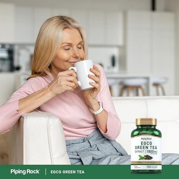Piping Rock EGCG Green Tea Extract 1800 mg | 100 Capsules | Standardized Supplement | Non-GMO, Gluten Free