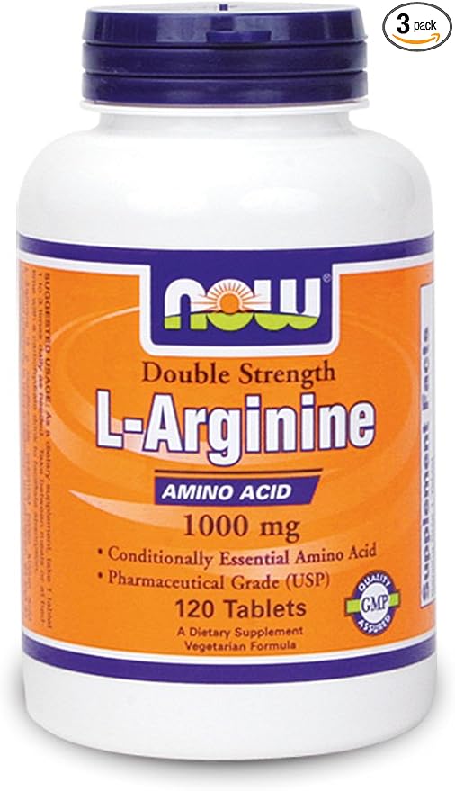 Arginine 1000mg - Now Foods - 120 Tablets (Pack of 3)