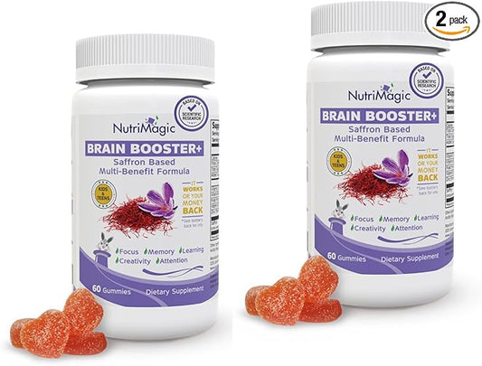 Brain Booster+ 30mg Saffron Extract Gummies for Kids, 2-Pack