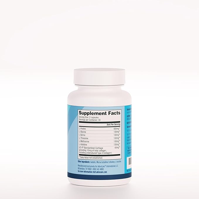 AdvoCare Flex Amino Acid & Collagen Supplement - Supports Joint, Skin & Bone Health* - Contains L-Glycine, L-Histidine, L-Leucine & More - 60 Capsules