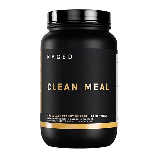Kaged Clean Meal Replacement Shake with Whey Protein Isolate, Chocolate Peanut Butter, Clean Carbs, MCT Oil Fats, Organic Vitamins and Minerals, 20 Servings