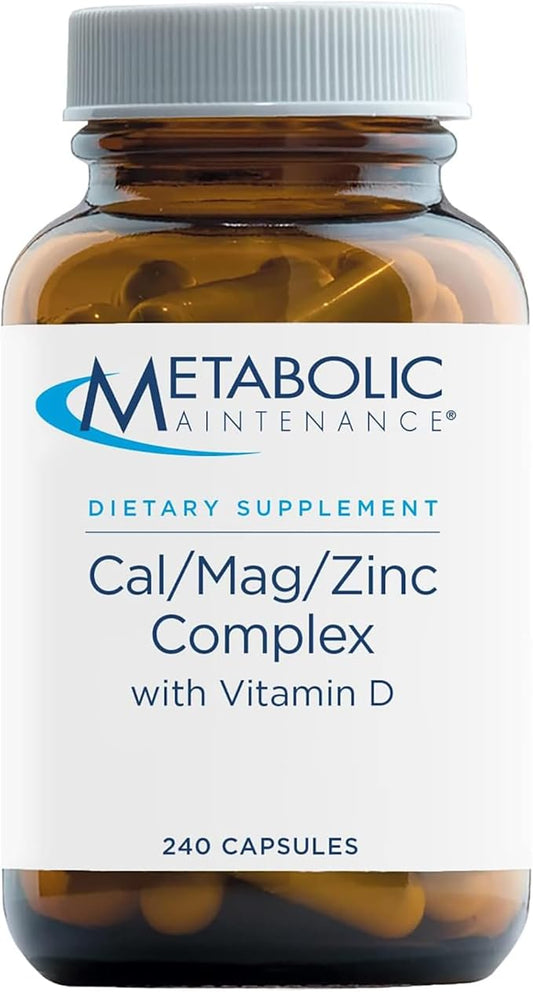 Metabolic Maintenance Cal Mag Zinc Complex with Vitamin D-3 - Calcium Supplement with Magnesium, Boron, Zinc - Vitamins + Minerals for Bone + Heart Support, No Fillers (240 Capsules)