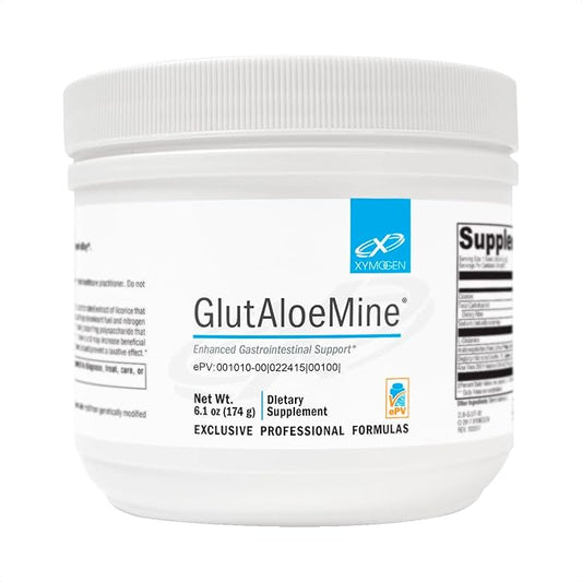 XYMOGEN GlutAloeMine Powder - Supports Gut Health - 3000 mg L Glutamine Powder with DGL Deglycyrrhizinated Licorice, Aloe Vera Extract, Arabinogalactan for GI Health (6.1 oz)
