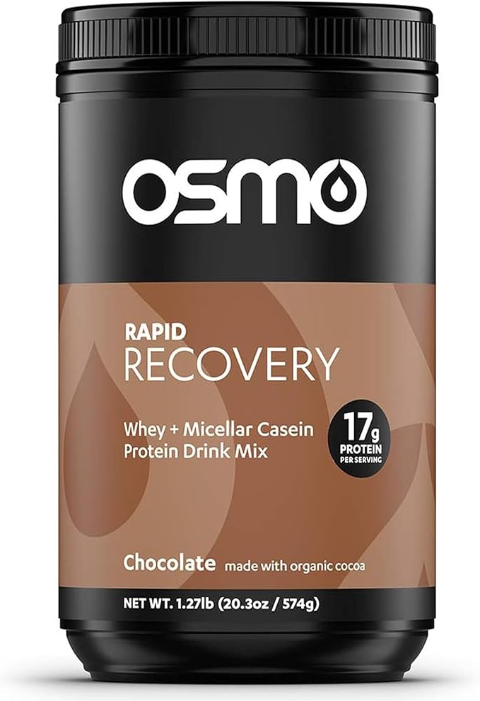Osmo Rapid Recovery - Whey & Micellar Casein Protein Powder Blend with Carbohydrates & Caffeine, All Natural Ingredients, Enables Muscle Repair & Boosts Glycogen Restoration - Chocolate, 14 Servings