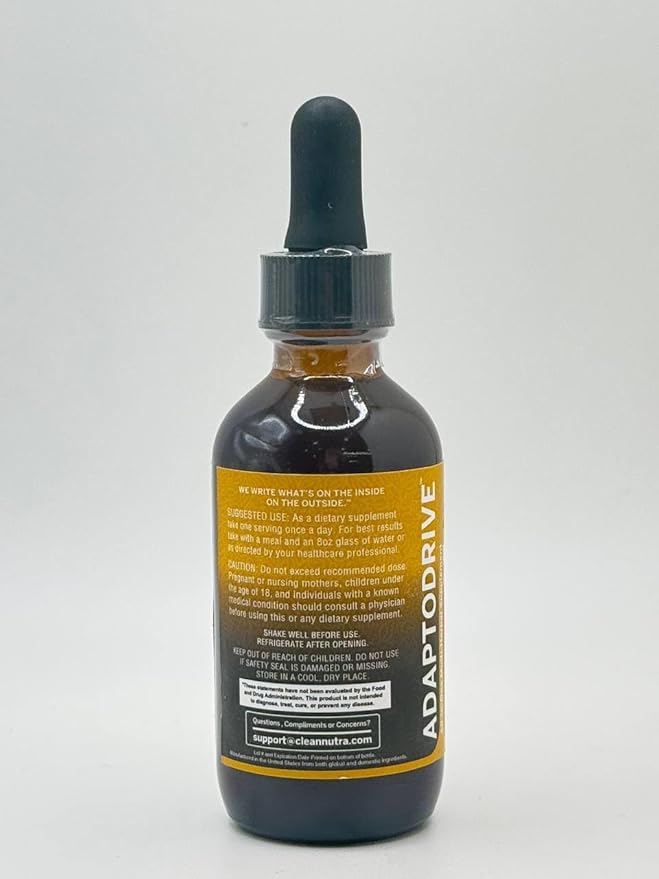 Clean Nutra Organic Maca Root Liquid Drops with Ashwagandha, Fenugreek, Beet Root and L-Arginine Liquid Multivitamin for Women and Men - Adapto Drive