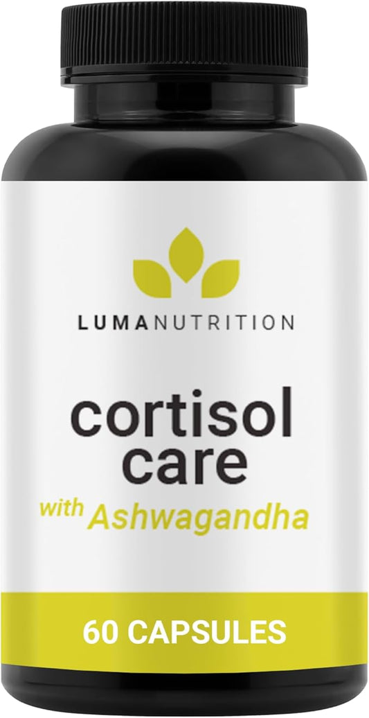 Luma Nutrition Cortisol Supplement - Cortisol Manager - Ashwagandha + L-Theanine - Cortisol Supplements for Women - 60 Capsules