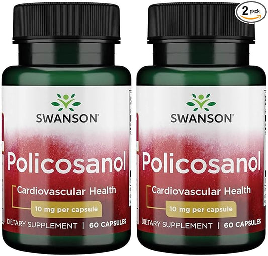 Swanson Policosanol 10 Milligrams 60 Capsules (2 Pack)
