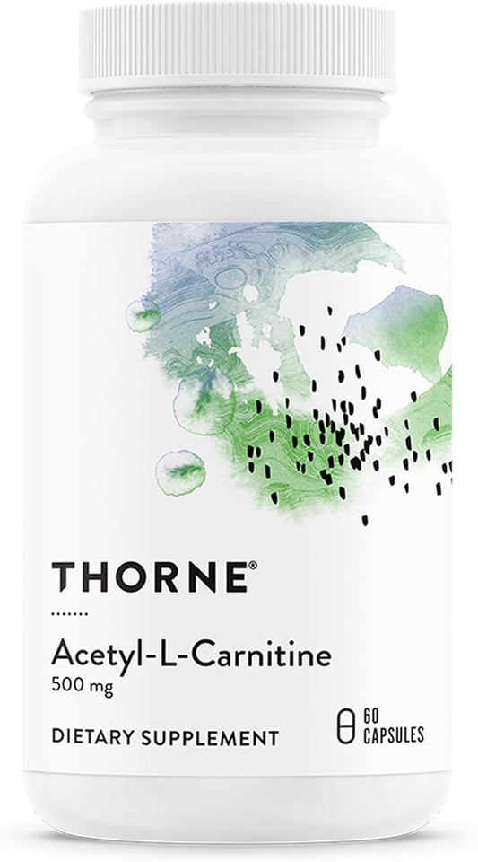 THORNE Acetyl-L-Carnitine - 500 mg - Supports Brain Function & Healthy Nerve Sensations in The Hands & Feet* - Gluten, Dairy & Soy-Free - 60 Capsules