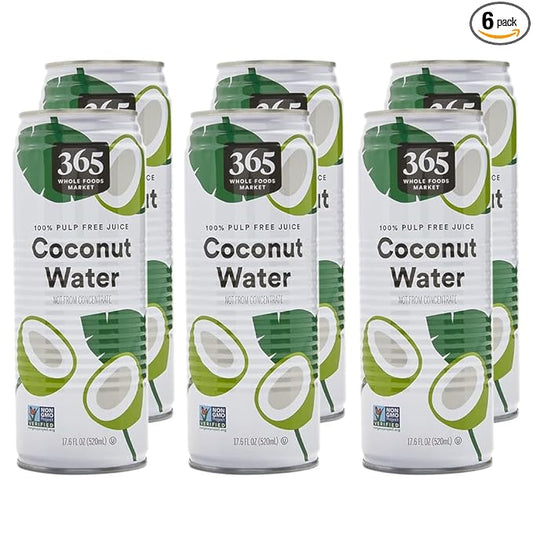 365 by Whole Foods Market, Coconut Water, 17.6 Fl Oz (Pack of 6)