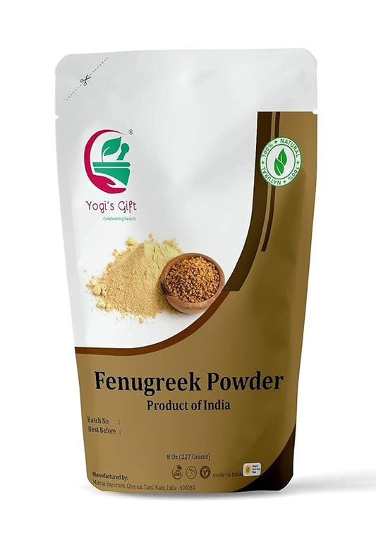 Fenugreek Powder 8 Ounce | Non GMO | Trigonella Foenum-Graecum | Fenogreco En Polvo | Ideal For Cooking and For Hair Growth | Supports Skin Nourishment | Ground Fenugreek Powder