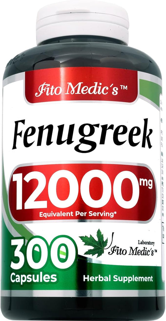 FITO MEDIC'S Lab | Fenugreek |300 Capsules |12000 mg| Fenugreek Capsules | Fenugreek Seed | Concentrate Extract | Fenugreek Supplements | Ultra high Absorption.