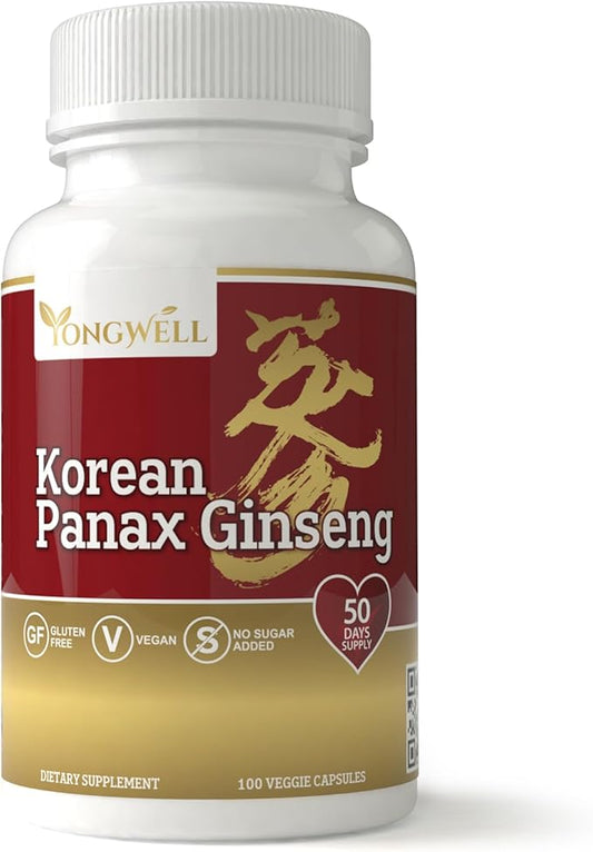 Panax Ginseng Capsules, Extra Strength 1200mg (100 Veggie Capsules)