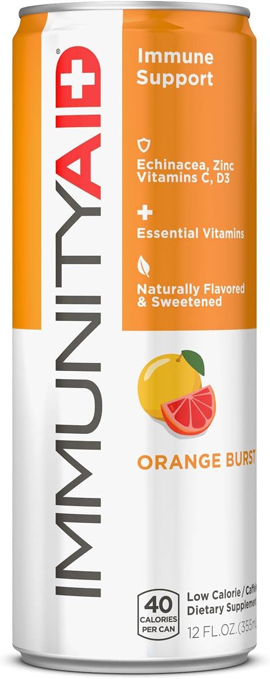 LIFEAID Wellness Blend With Echinacea Zinc Astragalus Vitamin C Only 45 Calories 100 Clean Vegan GlutenFree No Artificial Flavors Sodium or Caffeine cans Can, IMMUNITYAID, 12 Fl Oz