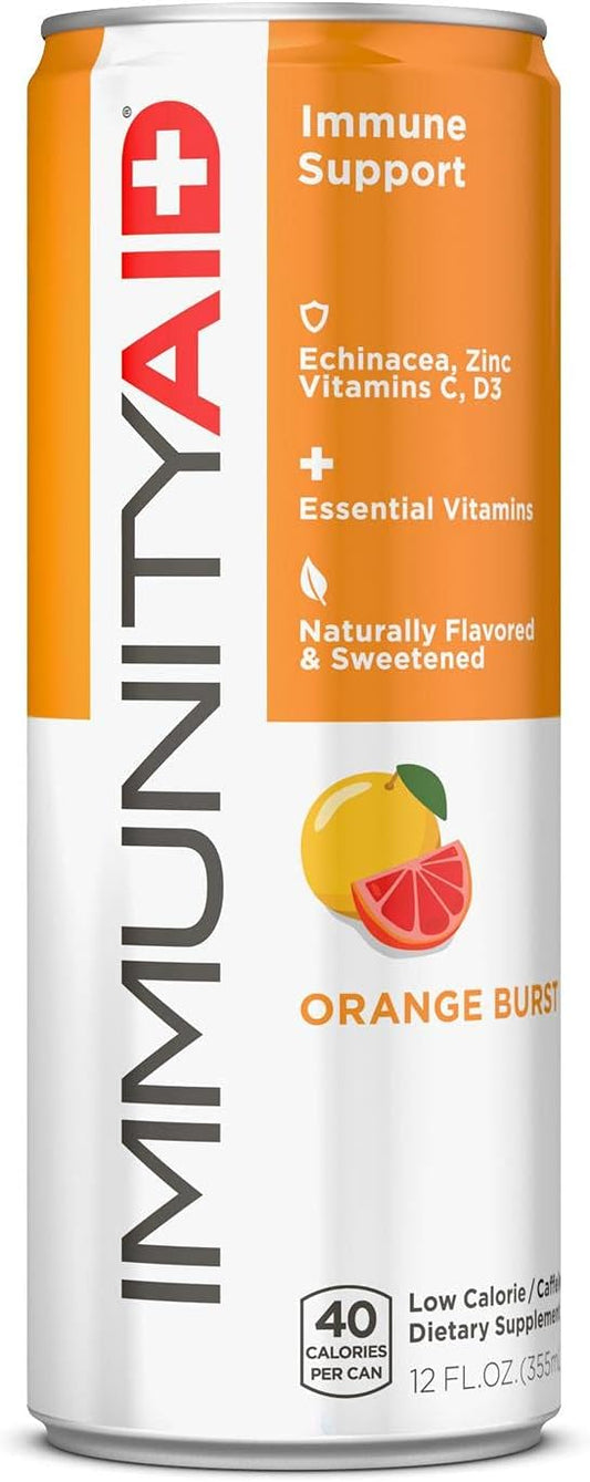 LIFEAID Wellness Blend With Echinacea Zinc Astragalus Vitamin C Only 45 Calories 100 Clean Vegan GlutenFree No Artificial Flavors Sodium or Caffeine cans Can, IMMUNITYAID, 12 Fl Oz