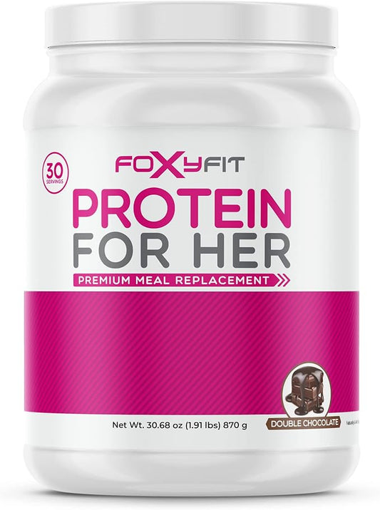 Protein for Her, Double Chocolate Whey Protein Powder with CLA and Biotin for a Healthy Glow (1.91 lbs)