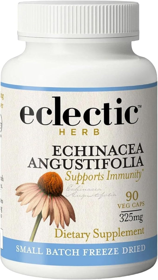ECLECTIC INSTITUTE Raw Fresh Freeze-Dried Non-GMO Echinacea Angustifolia | 90 CT (325 mg)