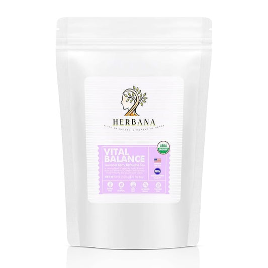 Herbana Berberine Tea – Organic, Caffeine-Free, Antioxidant-Rich Herbal Barberry Blend for a Refreshing and Enjoyable Tea Experience – 28 Tea Bags (Lavender Berry)