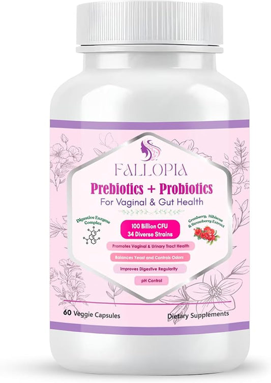 Probiotics for Women 100 Billion CFU – 34 Strains with Digestive Enzymes, Cranberry, D-Mannose & Prebiotics – Vaginal Probiotics for pH Balance, Odor, UTI, Yeast Infection & Gut Health – 60 CT