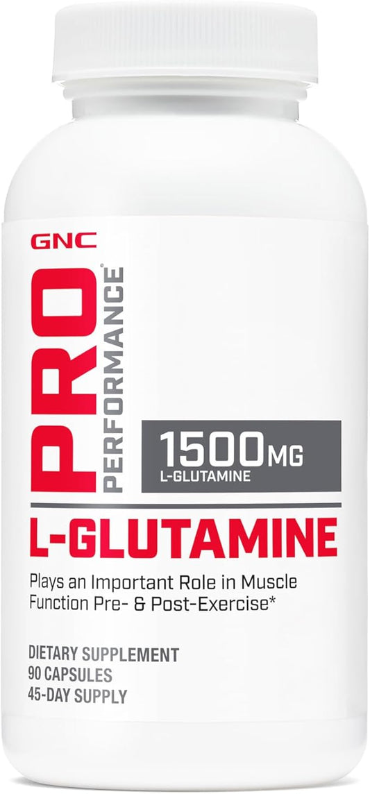 GNC Pro Performance L-Glutamine, 90 Capsules, Supports Muscle Recovery