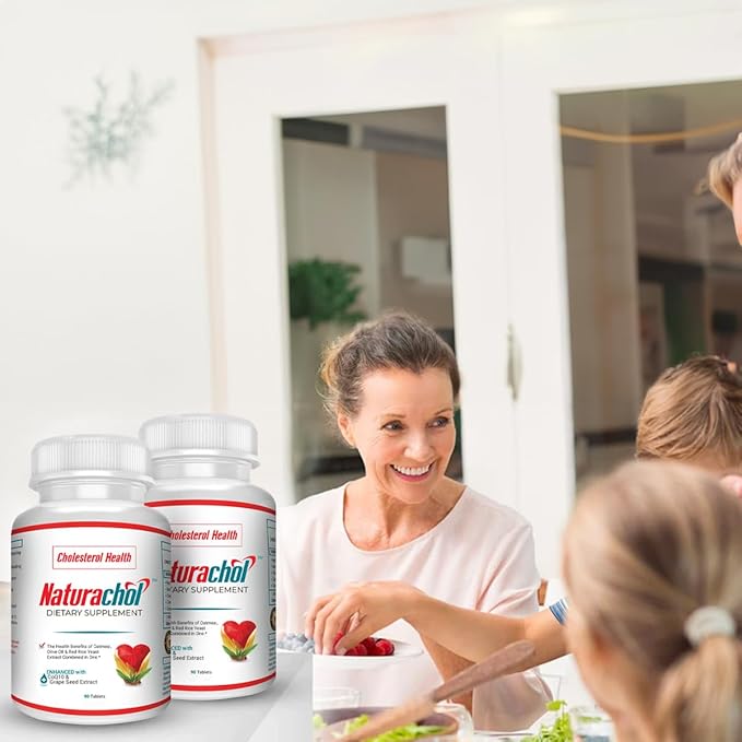 Advanced Cholesterol Support Formula | 90 Vegan Tablets | Red Yeast Rice Extract, Olive Oil, Oatmeal, CoQ10, Grape Seed Extract