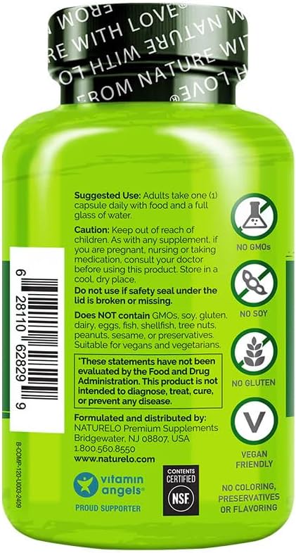 NATURELO Vitamin B Complex with Methyl B12, Methyl Folate, Vitamin B6, Biotin Plus Choline, CoQ10, and Fruit & Vegetable Blend - Supports Energy & Healthy Stress Response - Vegan - 120 Capsules