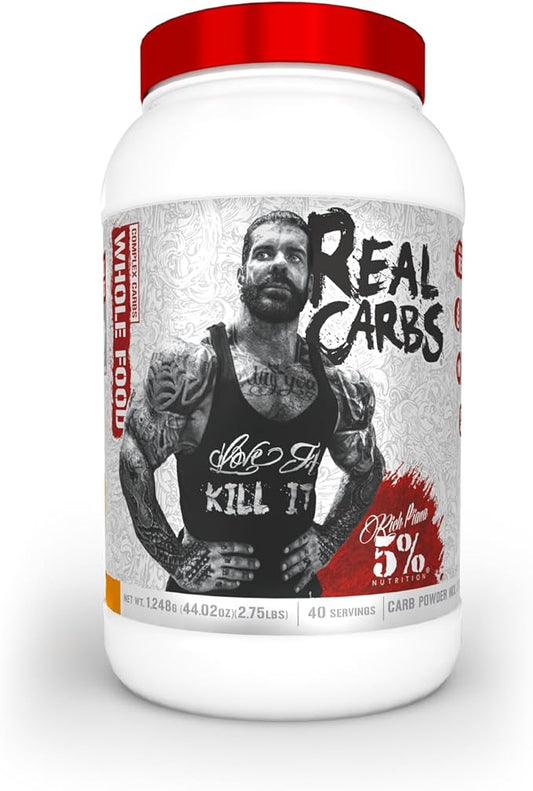 Rich Piana 5% Nutrition Real Carbs with Real Food Complex Carb Powder, Long-Lasting Low Glycemic Energy for Pre-Workout/Post-Workout Recovery Meal, 2.75 lb, 40 Servings (Sweet Potato Pie)
