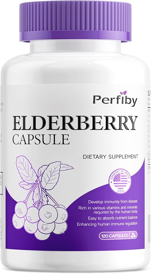 Elderberry Capsule with Magnesium and Vitamin C, D3 & Zinc - Immune Support Supplement for Adults, 120 Capsules, 60-Day Supply