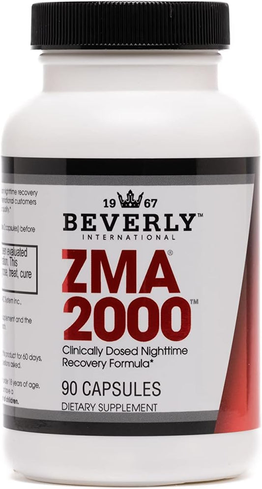 Beverly International ZMA 2000, 90 Capsules. BI’s Formulation is Designed to Improve Muscle Strength, Endurance, Immune System Support and Recovery Post Training. Zinc Magnesium Aspartate + Vitamin B6