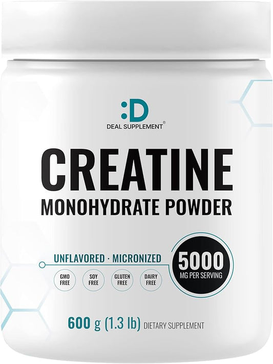 Instant Creatine Monohydrate Powder 120 Servings - 5000mg(5g) Per Serving | Unflavored Micronized Creatine | Improve Performance & PreWorkout Recovery | Vegan, Keto | Non-GMO, No Filler