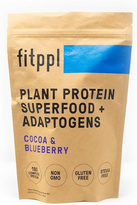 Plant Based Protein Powder w/Superfoods, Ashwagandha, Reishi, Lions Mane for Optimal Health | 18G of Organic Chocolate Vegan Protein, Gluten Free, Stevia Free, Sugar Free, 20 Servings