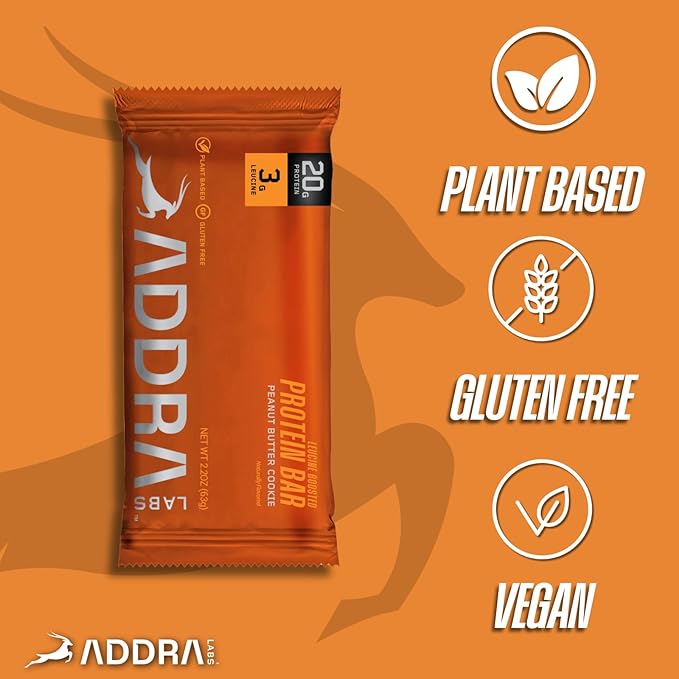 ADDRA Vegan Protein Bars – Variety Pack of 8 – 20g Plant Protein + 3g Leucine – Recovery Snack for Endurance Athletes – Low Sugar, Gluten-Free, High Protein Bar