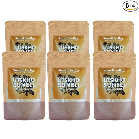 Suneli Valley Utskho Suneli | Authentic Georgian Blue Fenugreek | Sweet Nutty Culinary Herb | Ideal for Traditional Stews, Vegetarian Dishes | 2.8 oz | 6-Pack