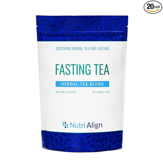Nutri-Align Fasting Tea | 20 Herbal Tea Bags with Chamomile, Dandelion Root, Rosehips, Cinnamon Bark, Elderflower, Cardamom & Fenugreek | Caffeine Free Fasting Tea for Extended & Intermittent Fasting